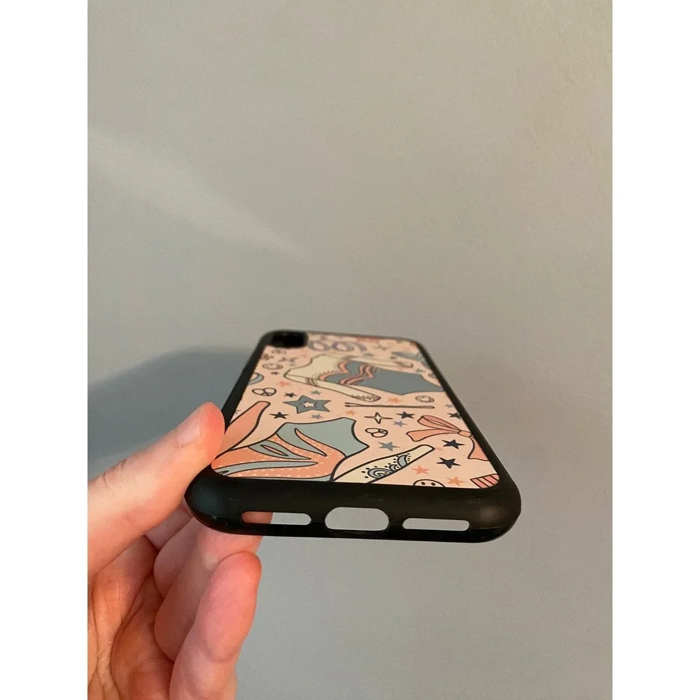 iPhone XR Case Unisex Peach Gymnastics Leotard Star Print Bumper Cover